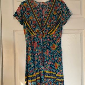 Faux Wrap Dress with Tie